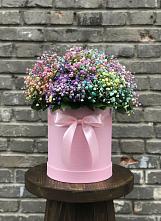 Цветочная композиция из Гипсофила и Розы в шляпной коробке #REPLACE_PRED# Ельники