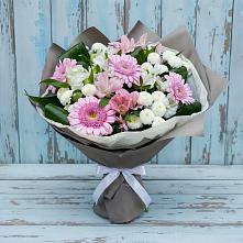 Букет цветов из:  Герберы, Альстромерии и Хризантемы в Ельники