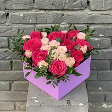 Цветочная композиция из Розы в коробке в Ельники