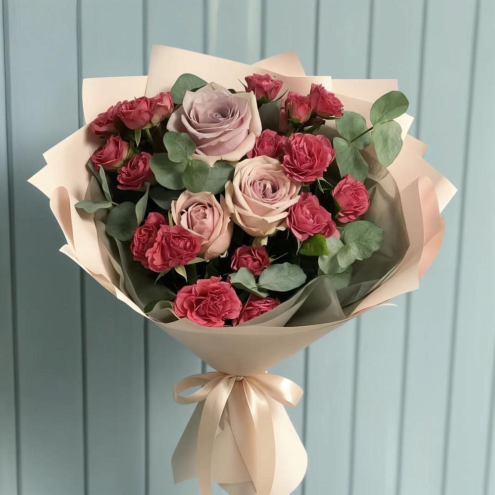 Букет цветов из: Гвоздики и Розы в Ельники