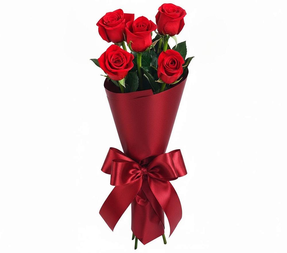 Букет 5 Красных роз Эдлесс Лав в Ельники