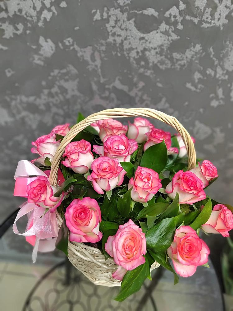 Цветочная композиция из Розы в корзине в Ельники