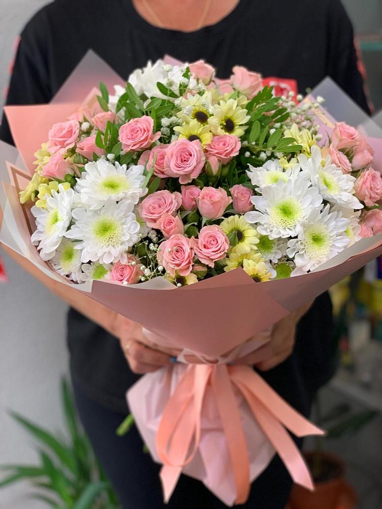 Букет цветов из: Розы и Хризантемы в Ельники