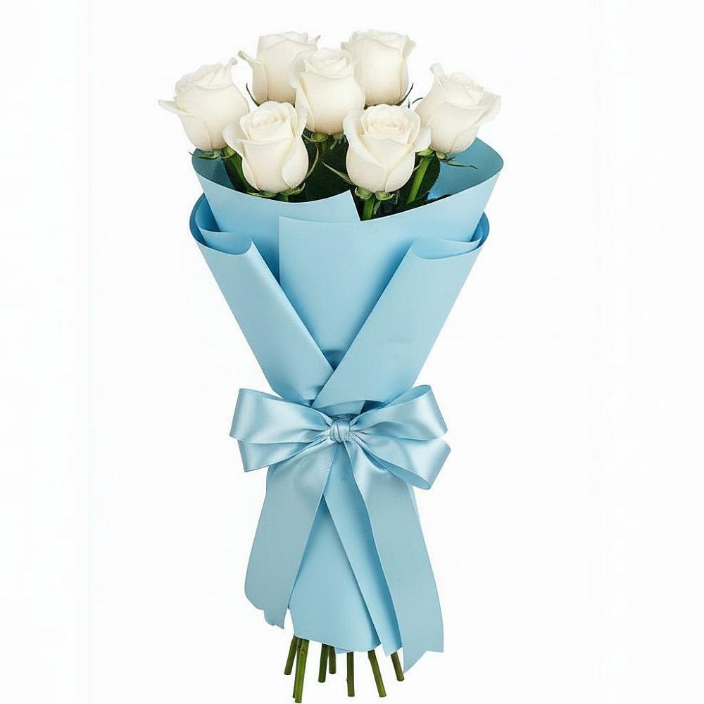 Букет 7 белых роз Проуд в Ельники