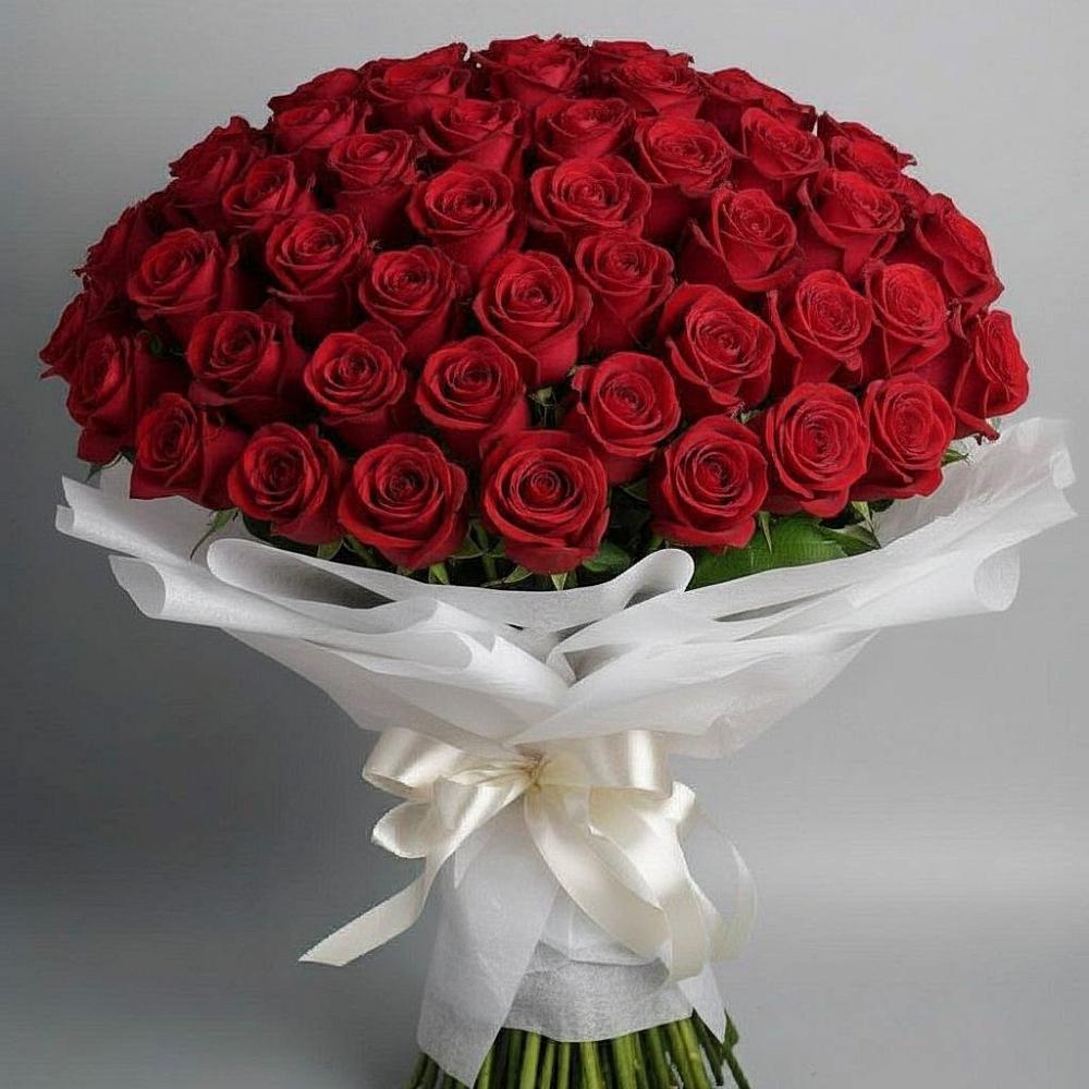 Букет 101 Красная роза Блэк Мэджик в Ельники