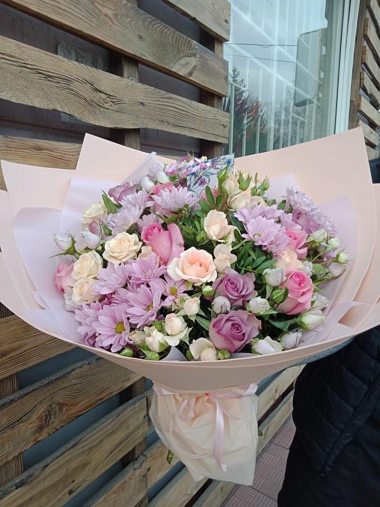 Букет цветов из: Розы и Хризантемы в Ельники