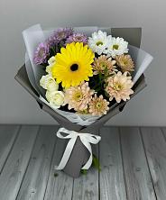 Букет цветов из:  Розы, Герберы и Хризантемы в Ельники