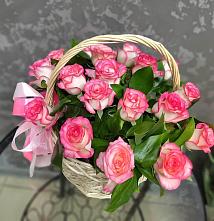 Цветочная композиция из Розы в корзине #REPLACE_PRED# Ельники