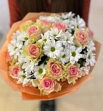 Букет цветов из:  Розы и Хризантемы #REPLACE_PRED# Ельники