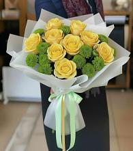 Букет цветов из:  Хризантемы и Розы в Ельники