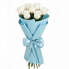 Букет 7 белых роз Проуд в Ельники