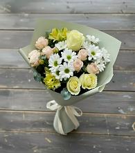 Букет цветов из:  Альстромерии, Розы и Хризантемы в Ельники