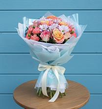 Букет цветов из:  Хризантемы и Розы в Ельники