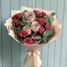 Букет цветов из:  Гвоздики и Розы в Ельники